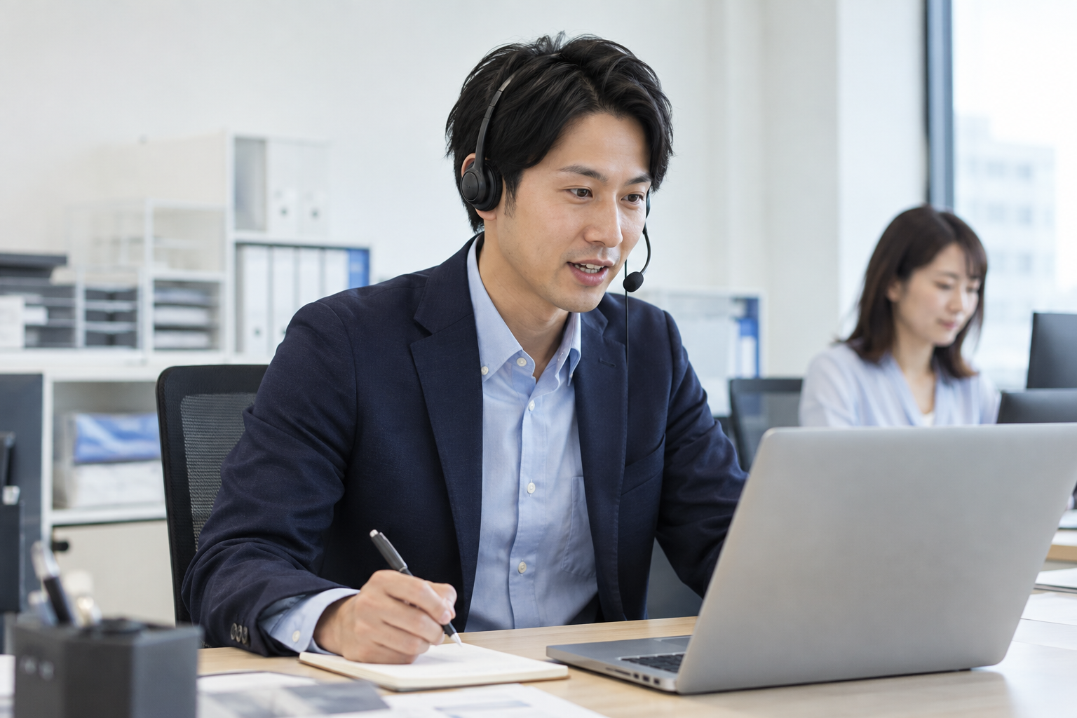 電話で営業支援を行うイメージ